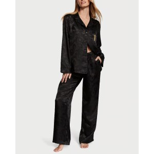 Піжама Satin Long Pajama Set Black Dragon