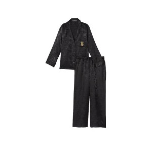 Піжама Satin Long Pajama Set Black Dragon