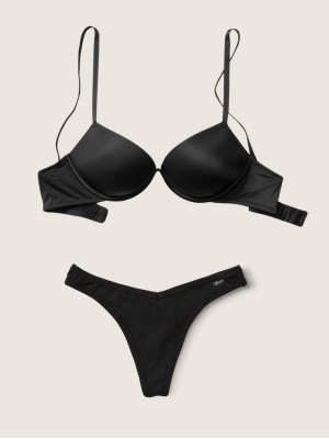 Комплект Белья PINK super push up black bra Set