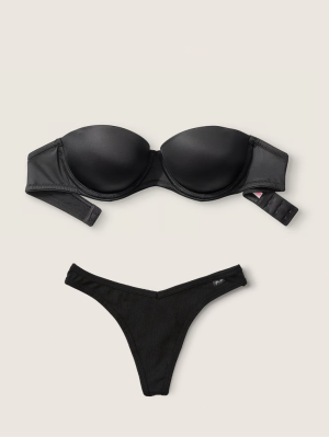 Комплект Белья Victoria’s Secret PINK PUSH-UP Bra Black Set
