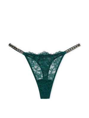 Трусики Shine Chain Strap Lace Thong Panty Black Ivy
