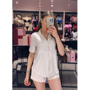 Пижама Modal Short Pajama Set white Grey