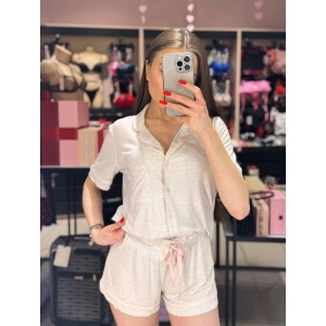 Пижама Modal Short Pajama Set white Grey