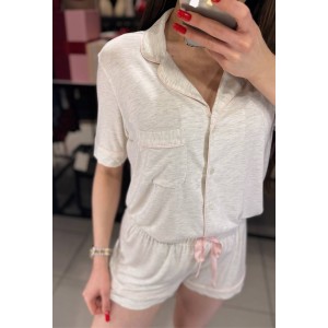 Пижама Modal Short Pajama Set white Grey