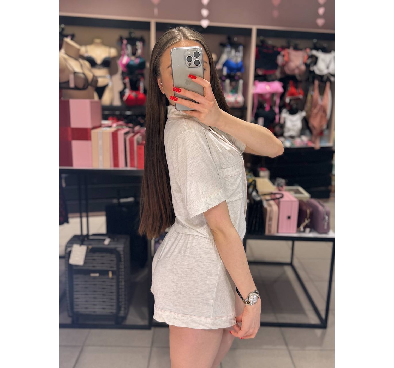Пижама Modal Short Pajama Set white Grey