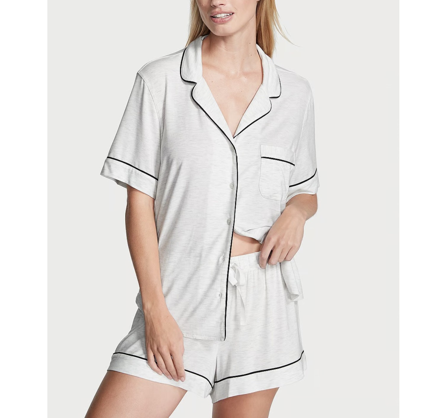 Пижама Modal Short Pajama Set white Grey