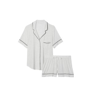Пижама Modal Short Pajama Set white Grey