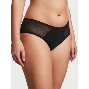Трусики Lace-Trim No-Show Hiphugger Panty Black