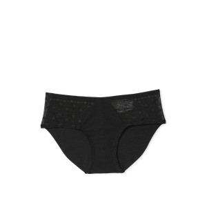 Трусики Lace-Trim No-Show Hiphugger Panty Black