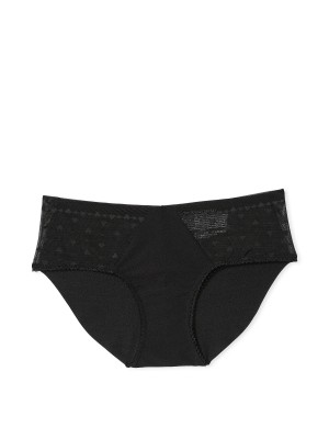 Трусики Lace-Trim No-Show Hiphugger Panty Black