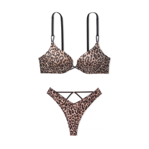 Комплект белья Victoria’s Secret Bra Bombshell Plunge Leopard Set
