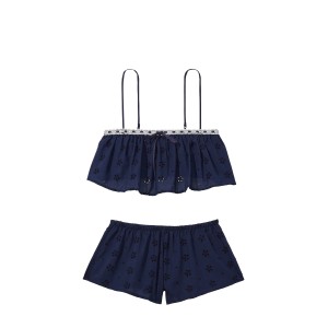 Піжама Cropped Cami Short Set Cotton Blue
