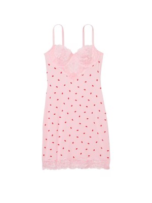 Пеньюар Modal & Lace Cupped Mini Slip Dress Purest Pink Lips