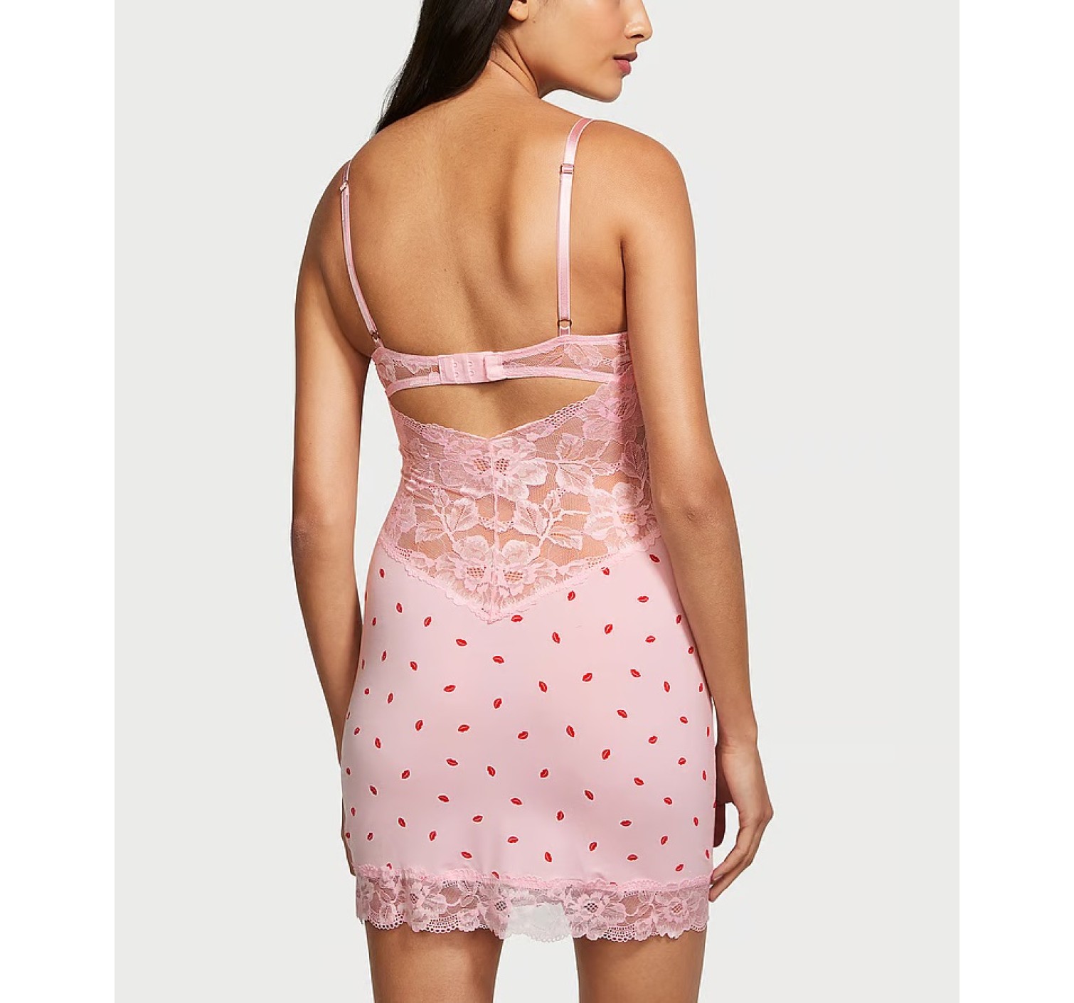 Пеньюар Modal & Lace Cupped Mini Slip Dress Purest Pink Lips