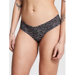 Трусики No Show Cheeky Black Font Print