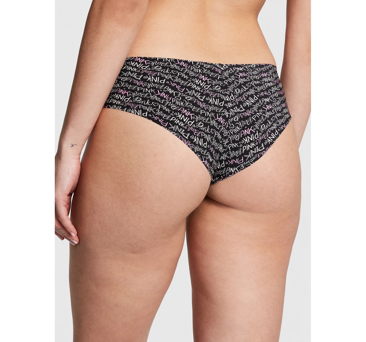 Трусики No Show Cheeky Black Font Print
