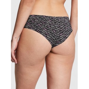 Трусики No Show Cheeky Black Font Print