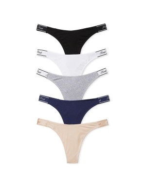 Набір трусиків 5-Pack Logo Cotton High-Leg Thong Panties