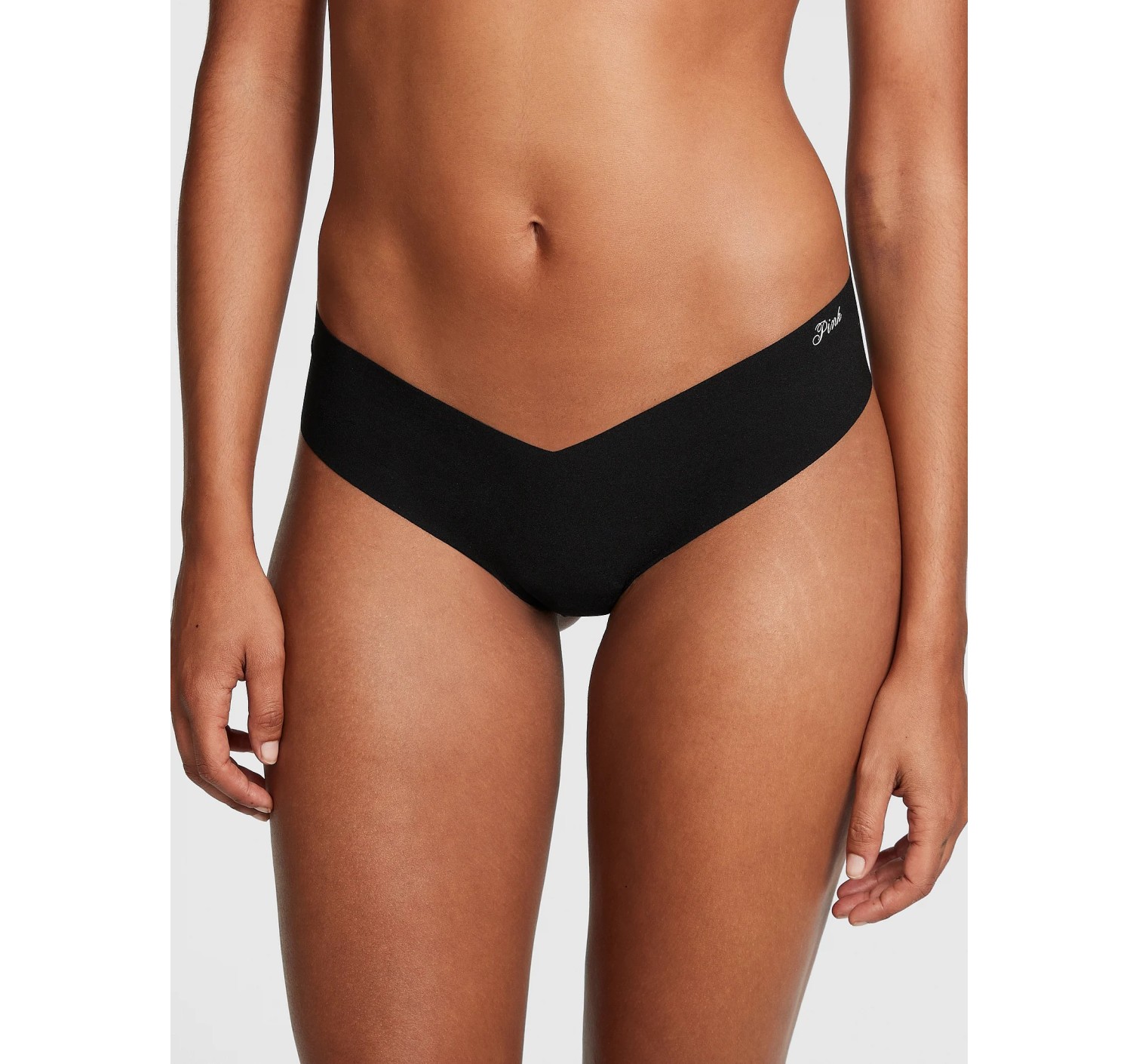 Трусики PINK No Show High-Leg Thong Panty Black