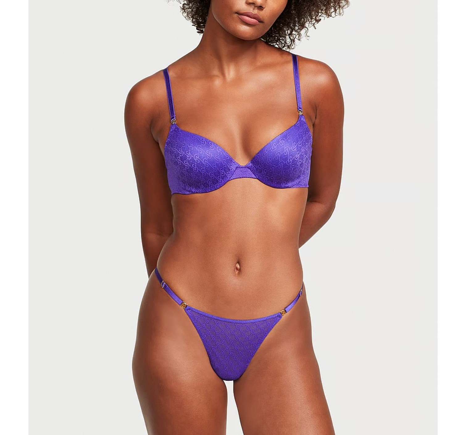 Трусики Icon Lace String Thong Panty Purple Shock