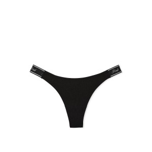 Трусики Logo Cotton High-Leg Thong Panty Black PINK
