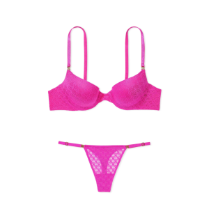 Комплект белья Icon Push-Up Demi Bra Fuchsia Frenzy Thong Set