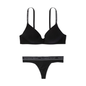 Комплект белья T-Shirt Cotton Lightly Lined Wireless Bra Black Set