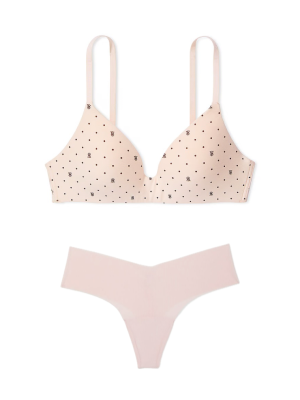 Комплект белья Lightly Lined Wireless Bra Purest Pink Logo Dot Set