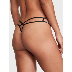 Трусики Crotchless Shine Strappy Thong Panty Black