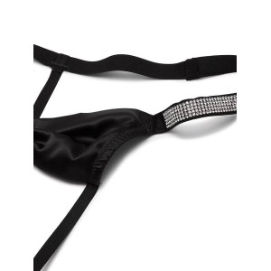 Трусики Shine Bow Satin Crotchless V-String Panty