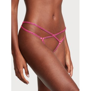 Трусики Crotchless Shine Strappy Thong Panty Pink