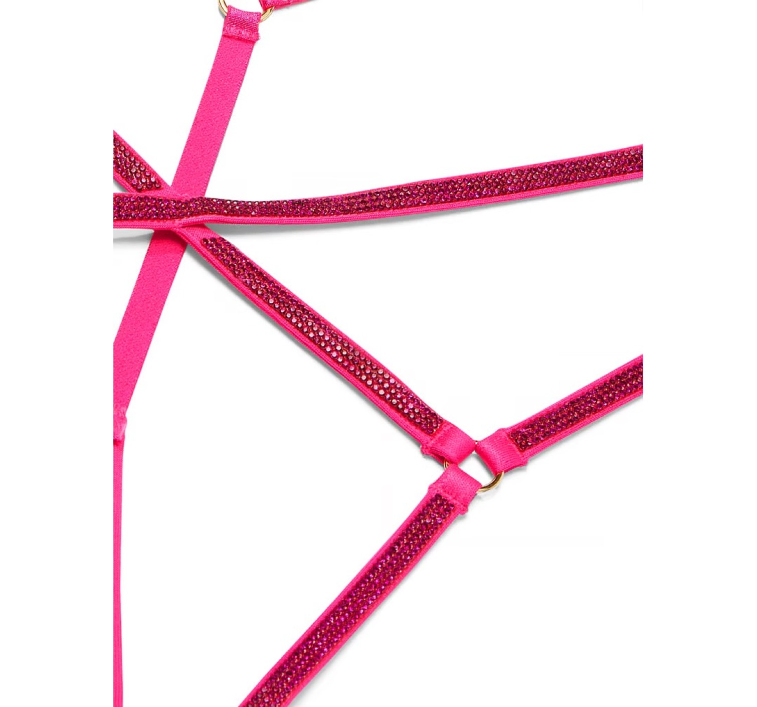 Трусики Crotchless Shine Strappy Thong Panty Pink
