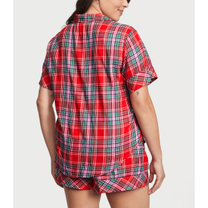Піжама Flannel Short Pajama Set Lipstick Beauty Plaid