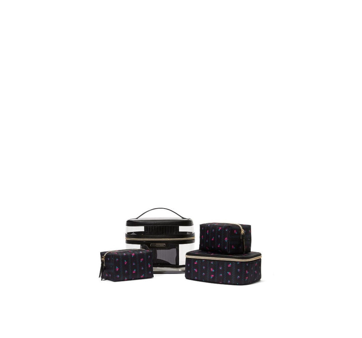 Набор косметичек 4-in-1 Train Case Black Ditsy Floral