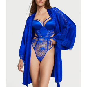 Боди Bombshell Fishnet Floral Teddy Blue Oar