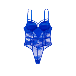 Боди Bombshell Fishnet Floral Teddy Blue Oar