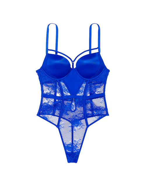 Боді Bombshell Fishnet Floral Teddy Blue Oar