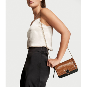 Крос-боді Black & Brown Croc Cross-body