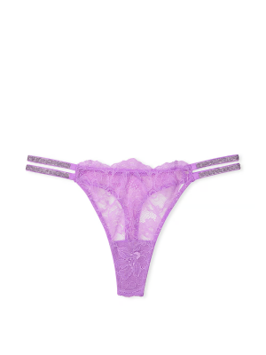 Трусики Double Shine Strap Lace Thong Panty Purple Paradise