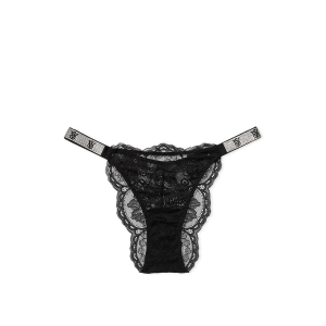 Трусики Shine Strap Lace Brazilian Panty Black