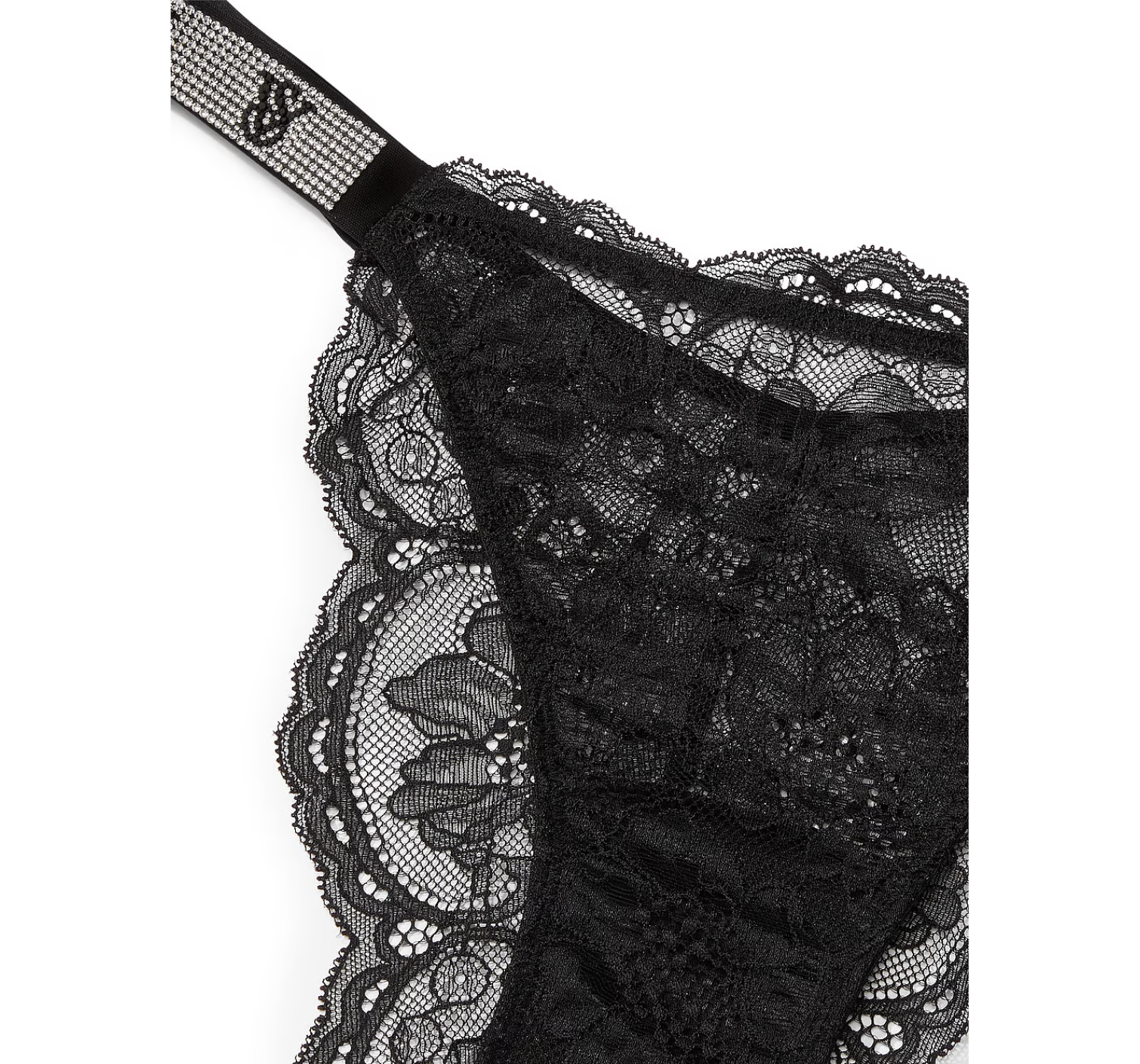 Трусики Shine Strap Lace Brazilian Panty Black