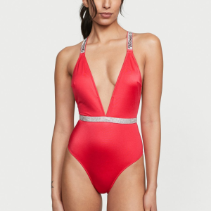 Купальник монокини Shine Strap Plunge One-Piece Swimsuit Wild Strawberry