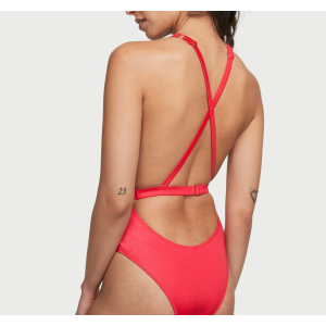 Купальник монокини Shine Strap Plunge One-Piece Swimsuit Wild Strawberry