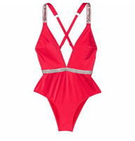 Купальник монокини Shine Strap Plunge One-Piece Swimsuit Wild Strawberry