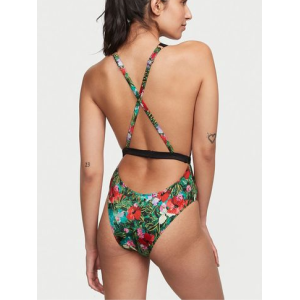 Купальник монокини Shine Strap Plunge One-Piece Swimsuit Floral