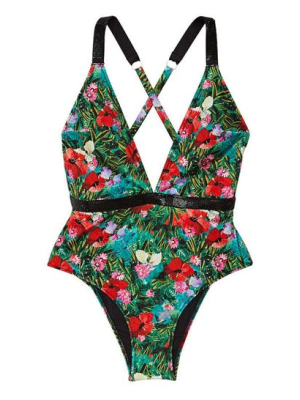 Купальник монокіні Shine Strap Plunge One-Piece Swimsuit Floral