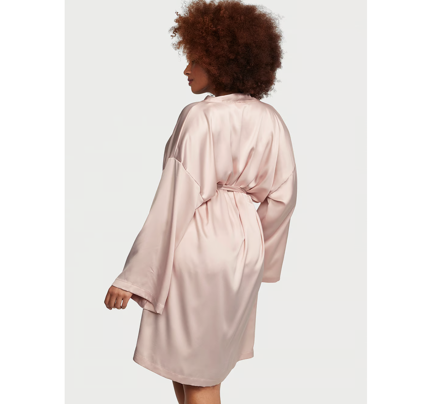 Сатиновий халат Satin Midi Robe Pink Fizz