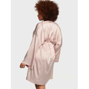 Сатиновий халат Satin Midi Robe Pink Fizz