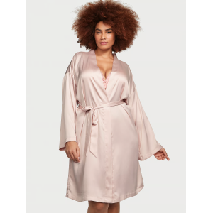 Сатиновий халат Satin Midi Robe Pink Fizz