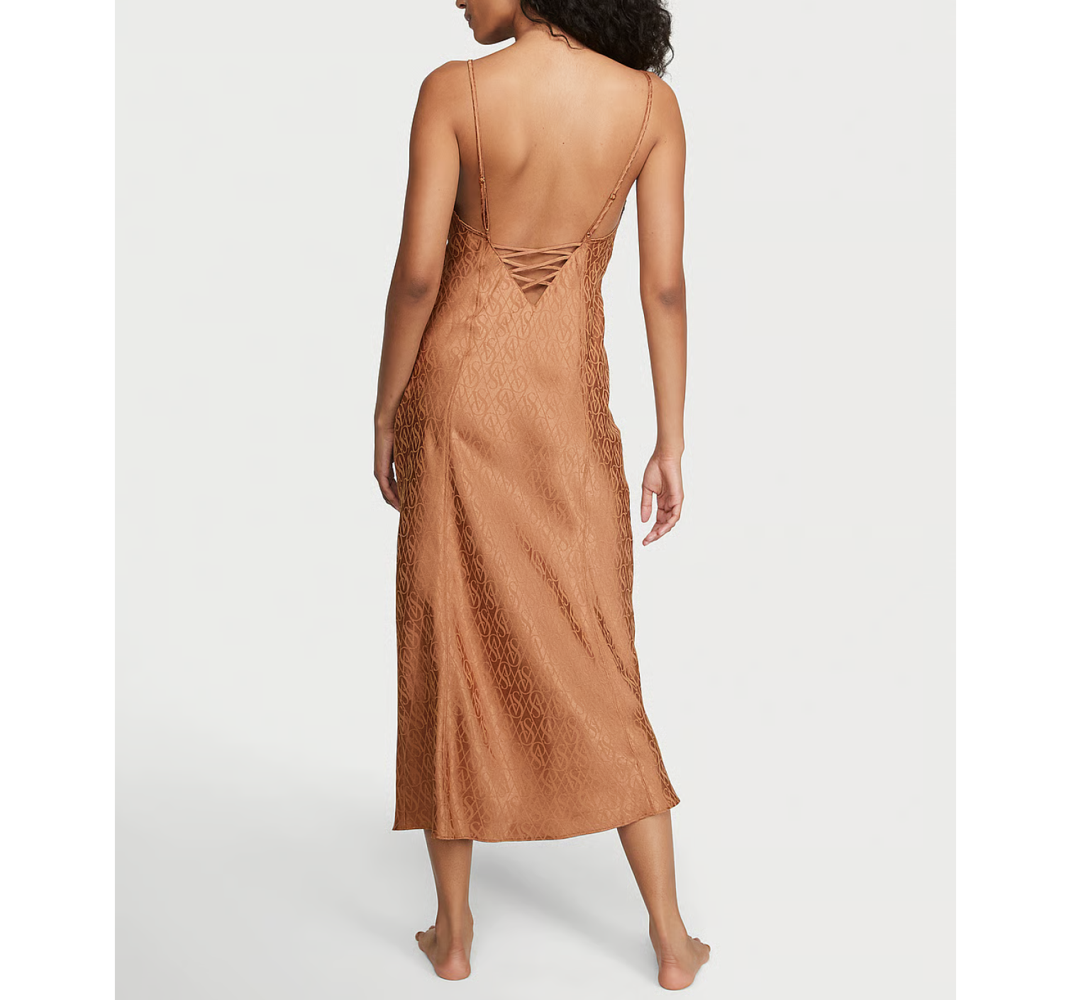 Пеньюар Icon Satin Midi Slip Honey Glow